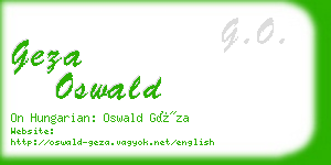 geza oswald business card